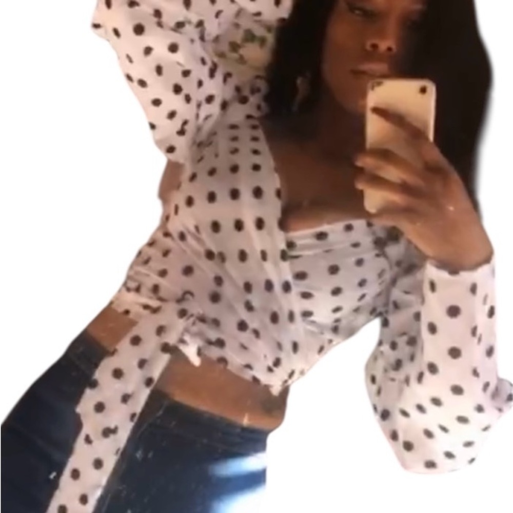 Polka Dot Wrap Blouse